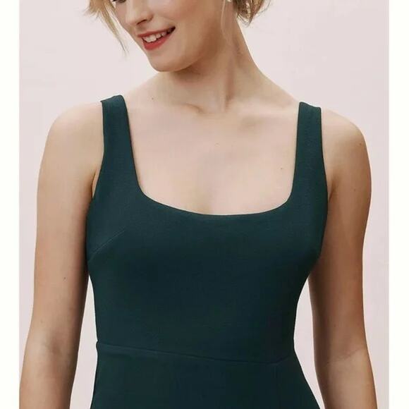 BHLDN NEW ADENA SQUARE-NECK STRETCH CREPE DRESS DARK EMERALD Sz:2 Ret$298 - Picture 7 of 9